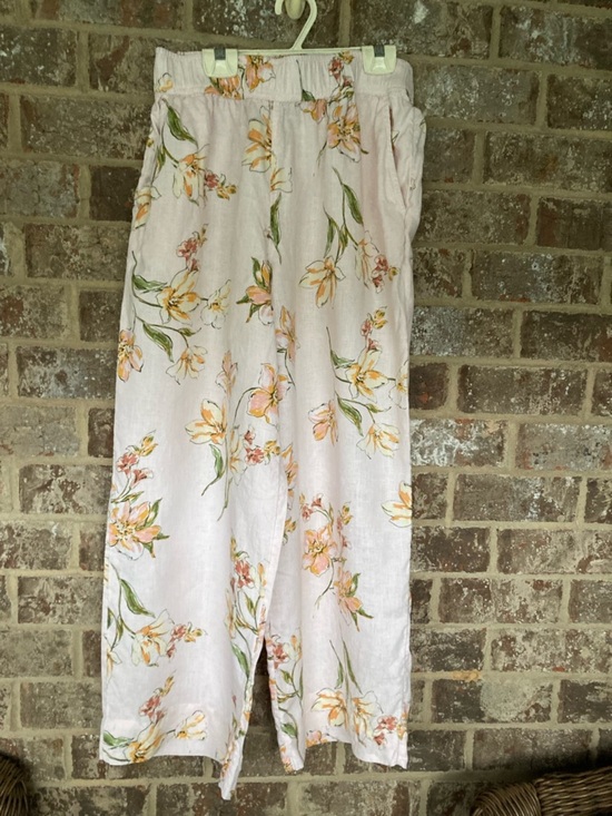 RACHEL Rachel Roy Pants - Floral linen wide leg pants Rachel Roy Size M Comfort Knit